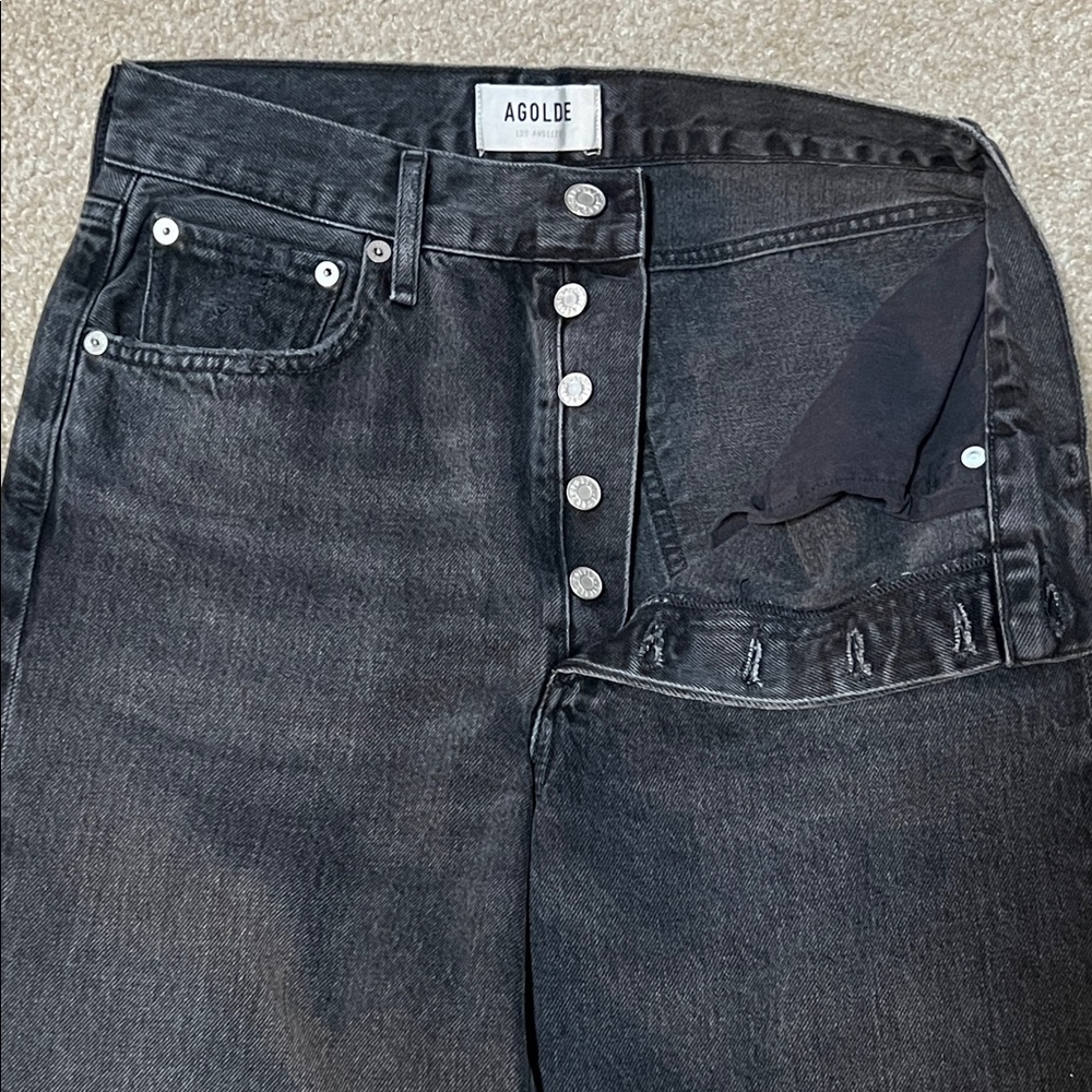 Agolde Women's Black Straight Jeans - Picture 2 of 11